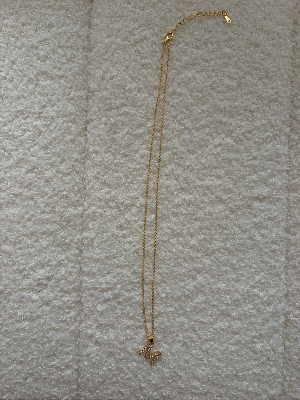 Gold M initial necklace